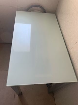 Mesa cristal extensible dos alas cocina/comedor