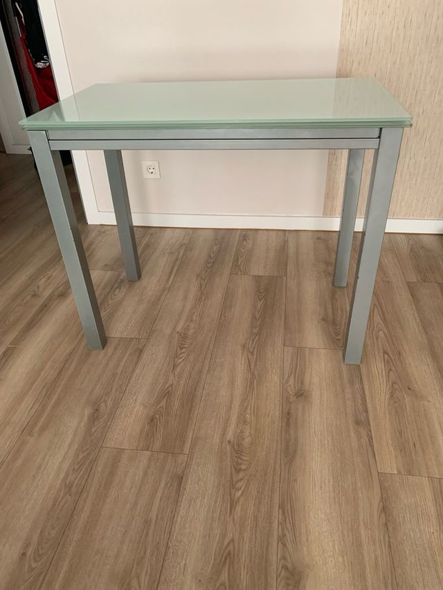 Mesa cristal extensible dos alas cocina/comedor