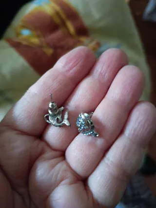 Pendientes Delfín Azul y Plata