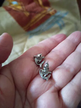 Pendientes Delfín Azul y Plata