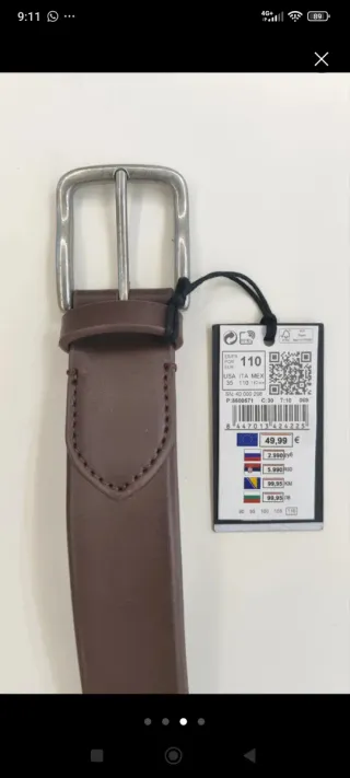 Cinturón Cortefiel Hombre Marrón NUEVO A ESTRENAR