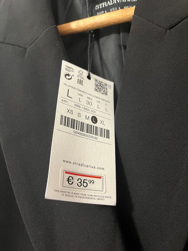 Blazer Vestido Negro Stradivarius a estrenar