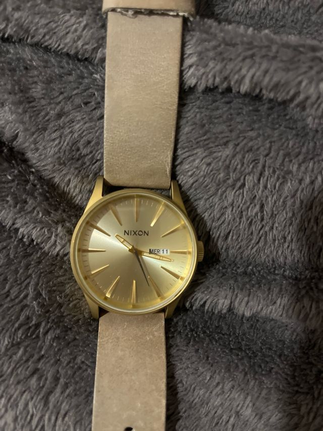 Reloj Nixon Cuero Beige/Dorado Hombre