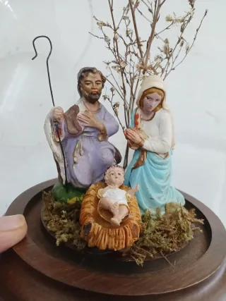 Presepe Natività in campana di vetro