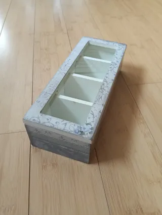 Scatola porta bustine tè con coperchio in vetro