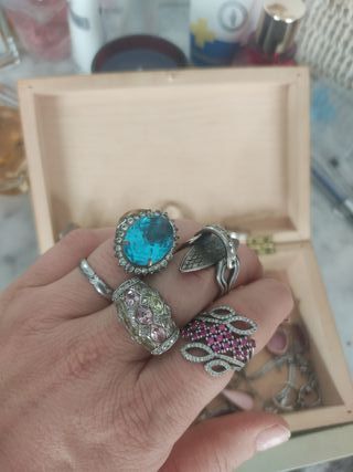 Lote de anillos plata y piedras