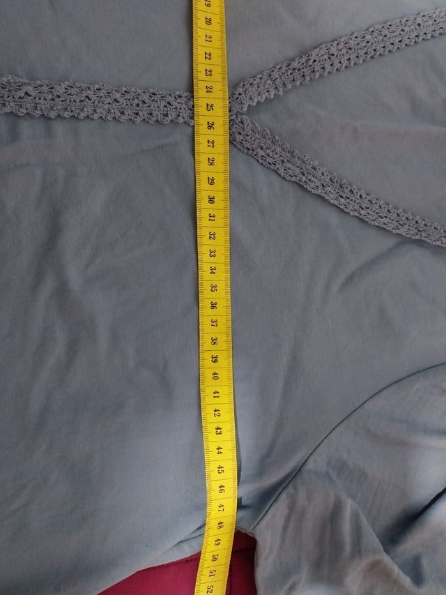 Blusa azul manga larga Cortefiel