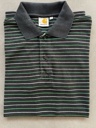 Polo Carhartt Talla M Rayas Negras, Verdes y Blanc