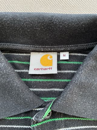 Polo Carhartt Talla M Rayas Negras, Verdes y Blanc