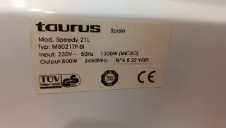 Microondas Taurus Speedy