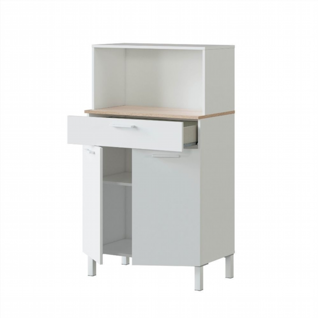 Mueble Auxiliar De Cocina. Blanco Artik/Roble Can