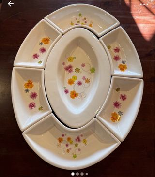 Antipastiera in ceramica con fiori