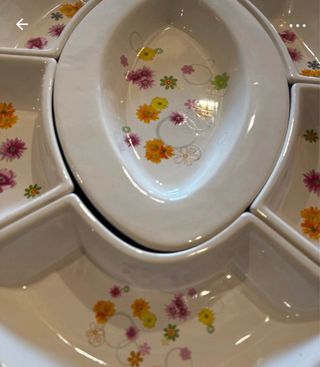 Antipastiera in ceramica con fiori