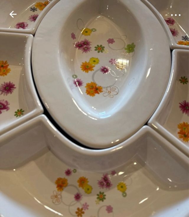 Antipastiera in ceramica con fiori