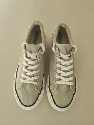 Zapatillas lona verde cordones talla 39