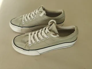 Zapatillas lona verde cordones talla 39