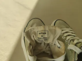 Zapatillas lona verde cordones talla 39