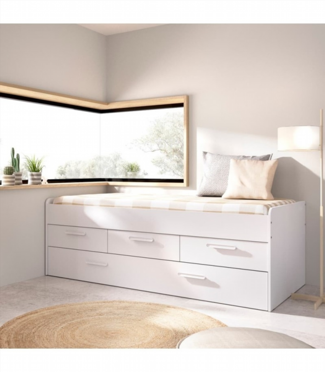 Cama Nido Doble Con 3 Cajones. Blanco