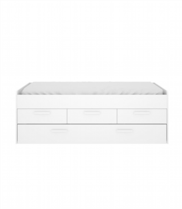 Cama Nido Doble Con 3 Cajones. Blanco