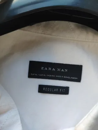Camisa Zara Man Blanca Talla XL Regular Fit,