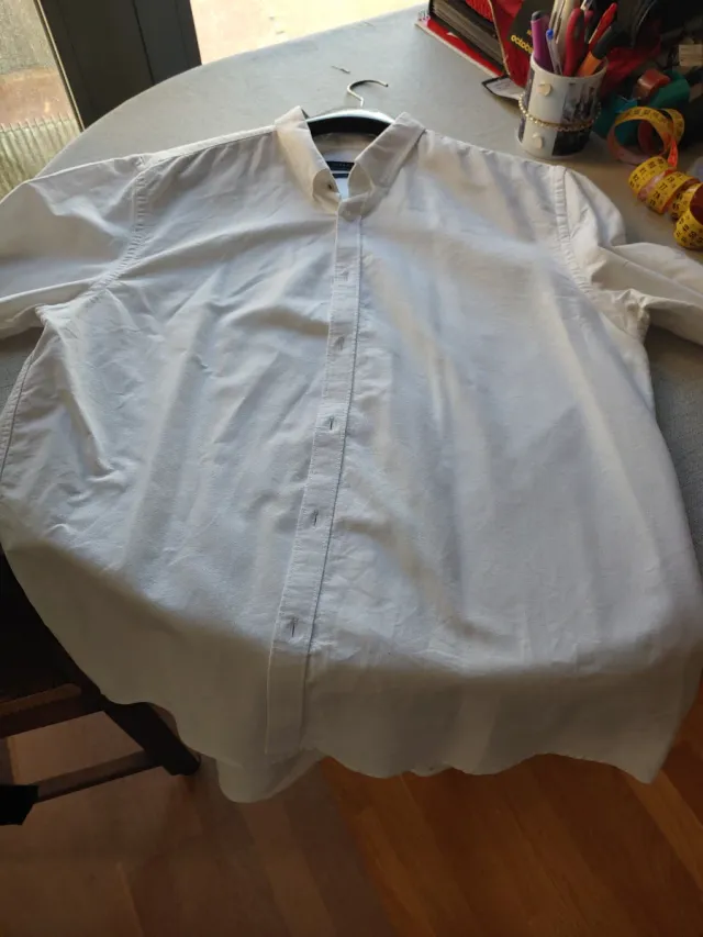 Camisa Zara Man Blanca Talla XL Regular Fit,