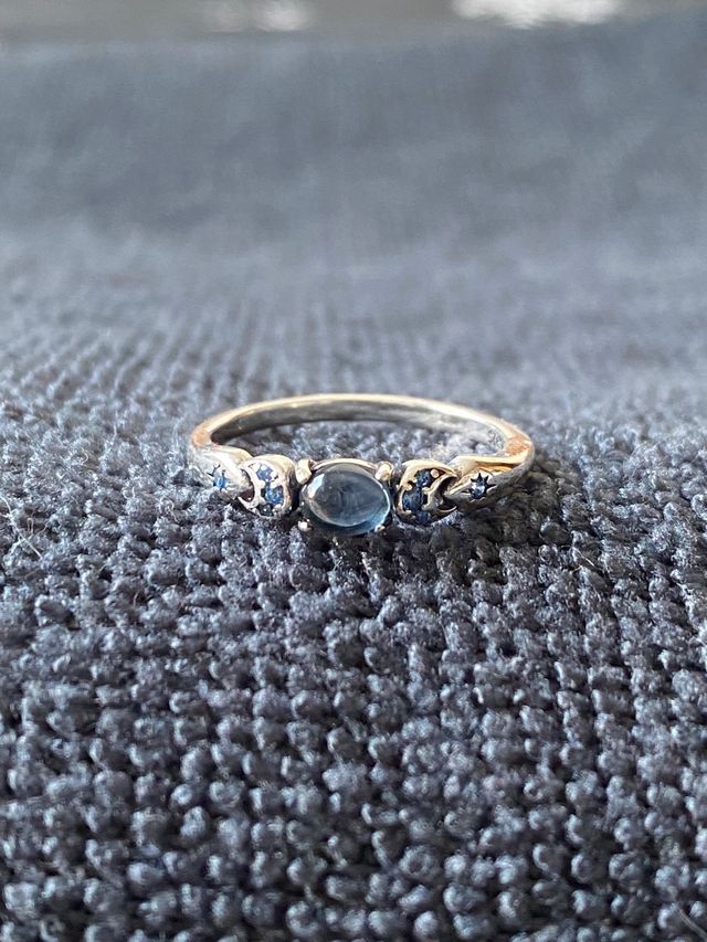 Anillo Plata Luna y Estrellas Azul Jasmine Disney