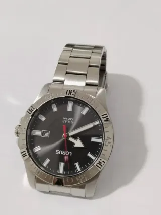Reloj Lorus Solar 10 BAR Negro/Plata