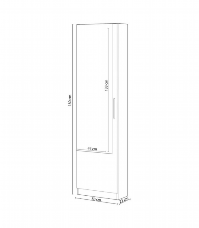 Zapatero 1 Puerta Espejo. Roble Canadian