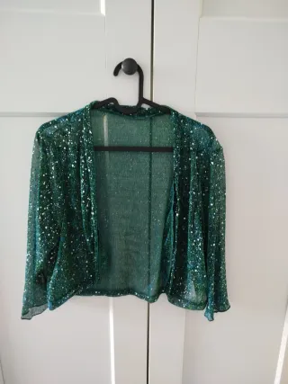 Chaqueta fiesta lentejuelas verde XL