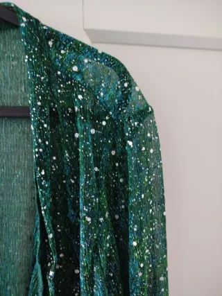 Chaqueta fiesta lentejuelas verde XL