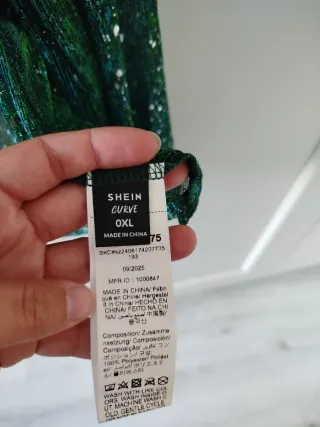 Chaqueta fiesta lentejuelas verde XL