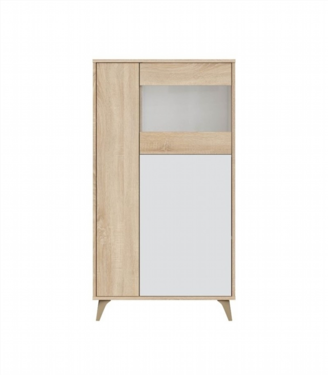 Vitrina 3 Puertas. Roble Canadian/Blanco Artik