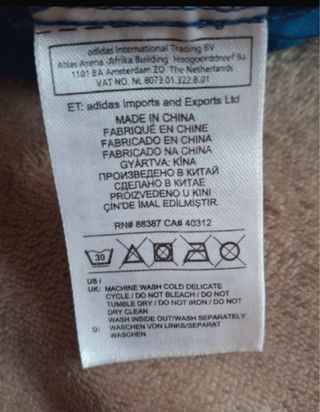 Sudadera Adidas Azul con Capucha