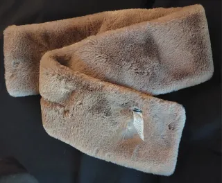 Cuello de pelo sintético beige/marrón/tostado