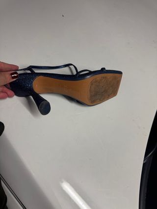 Sandalias Zara Talla 38 Azul Glitter