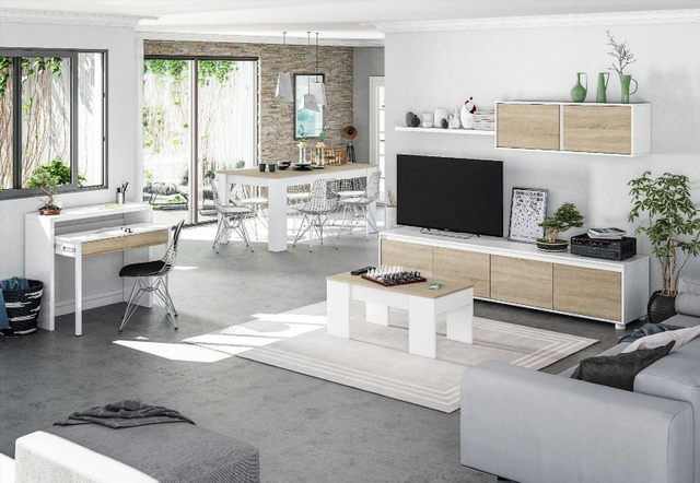 Mesa Comedor Kendra Extensible. Roble Canadian y