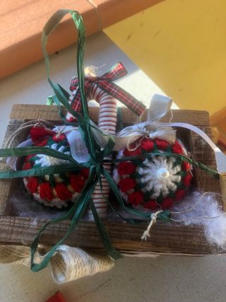 Slitta di Natale decorata uncinetto