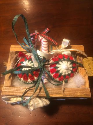 Slitta di Natale decorata uncinetto