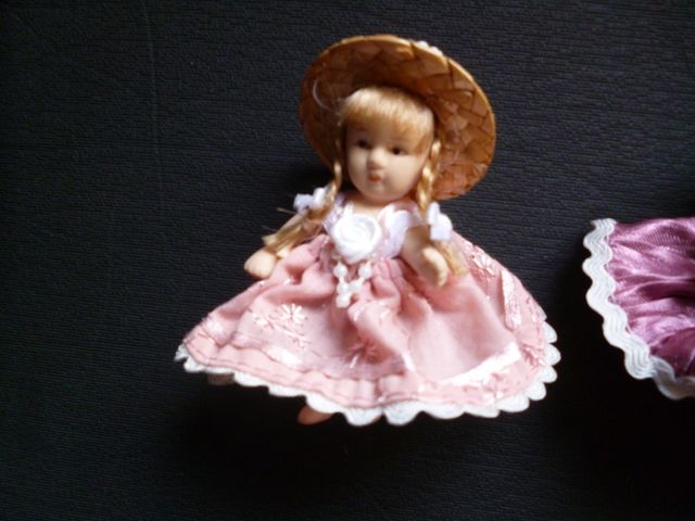 3 Muñecas Miniatura Cerámica