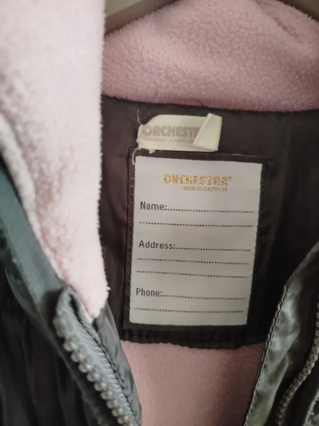 Abrigo acolchado niña gris rosa T 10