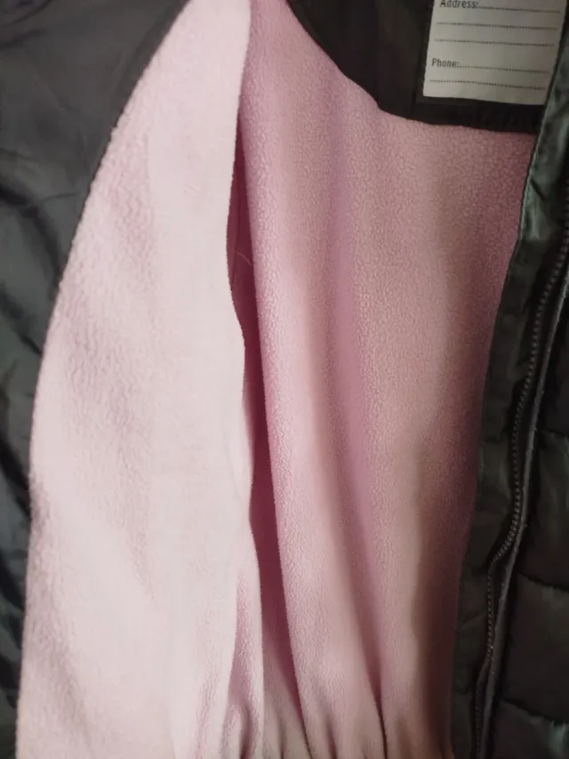 Abrigo acolchado niña gris rosa T 10