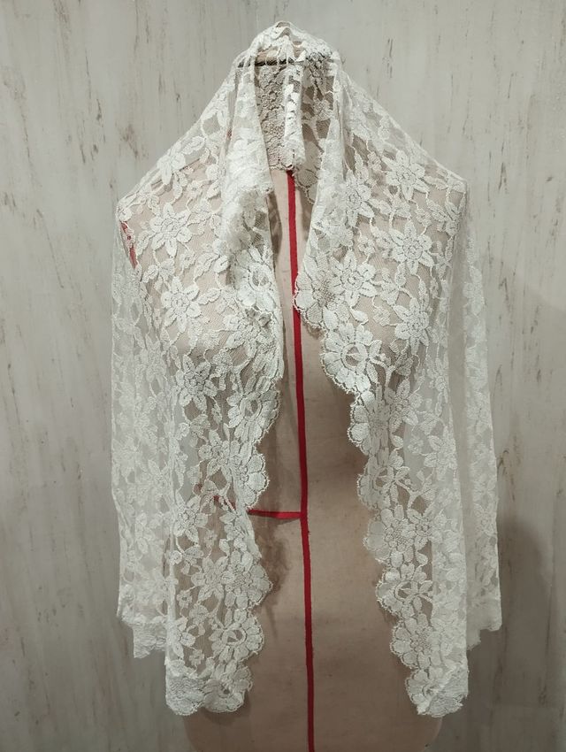 Mantilla Fallera Niña Blanca