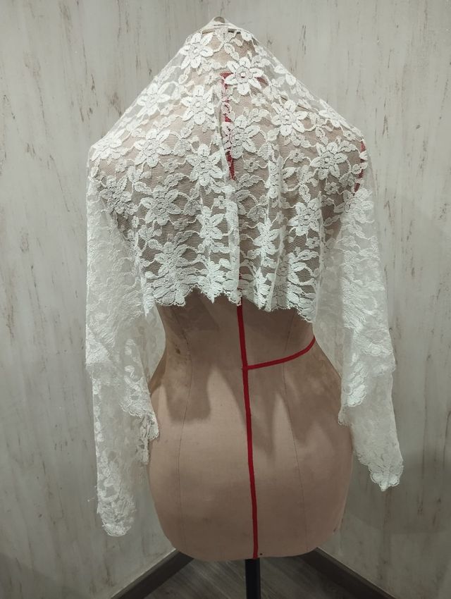 Mantilla Fallera Niña Blanca