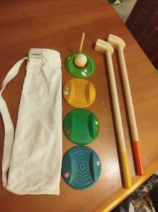 Gioco minigolf in legno con sacca