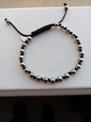 Pulsera Lotus Negra y Plateada