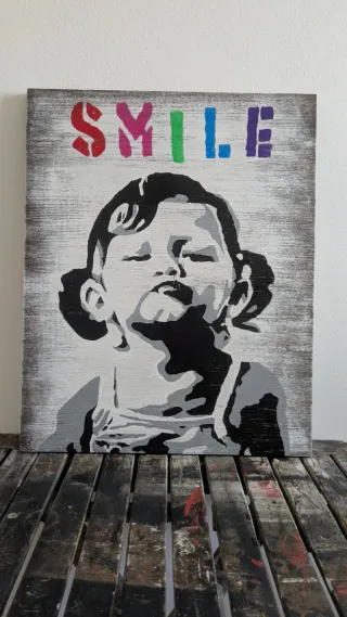 Cuadro Banksy Réplica Madera