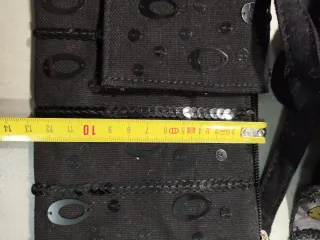 Bolso tela + fular negro y gris