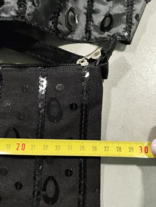 Bolso tela + fular negro y gris