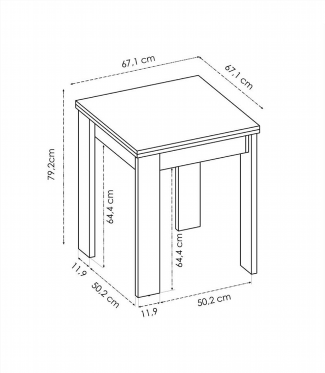 Mesa Auxiliar Extensible Bok. Blanco