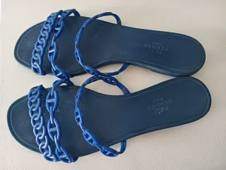 Hermes Sandali Piatti Blu Taglia 39